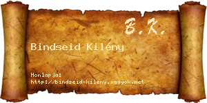 Bindseid Kilény névjegykártya